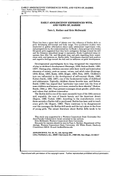 Early Adolescents` Experiences With, and Views Of, Barbie