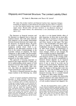 Oligopoly and Financial Structure: The Limited Liability Effect