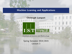 Machine Learning and Applications