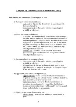 Chapter 7 ( the theory and estimation of cost )