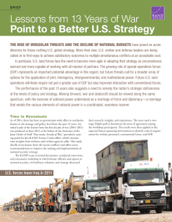 Lessons from 13 Years of War Point to a Better US Strategy