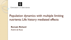 Population dynamics with multiple limiting nutrients: Life history