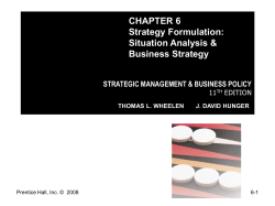 Chapter 6: Strategy Formulation: Situation Analysis and Business