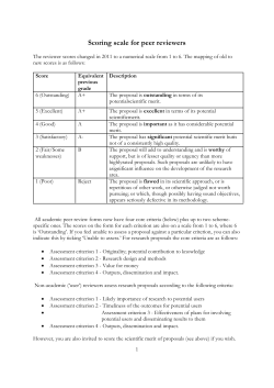 Scoring scale for peer reviewers