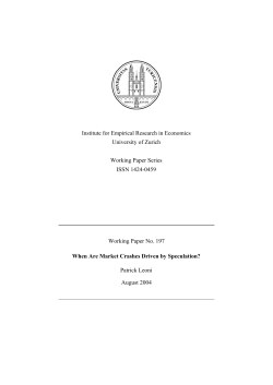 Institute for Empirical Research in Economics University of Zurich