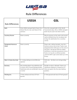 2016 USSSA/GSL Rule Differences