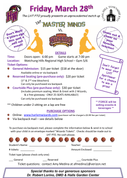 DETAILS Time: Doors open: 6:00 pm Game starts at 7:00 pm