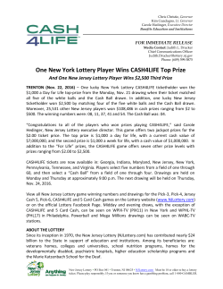 One New York Lottery Player Wins CASH4LIFE Top Prize
