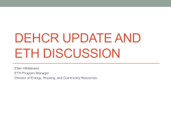 DEHCR Update and ETH Discussion