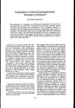 Cooperation in Public-Goods Experiments: Kindness or Confusion?