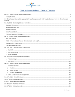 Feb. 17 th , 2015 &ndash; Clinical Updates and