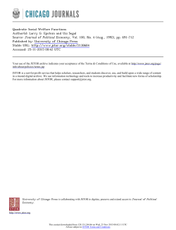 Quadratic social welfare functions