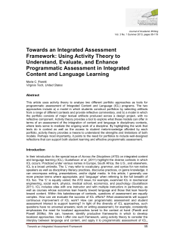Paretti Towards an Integrated Assessment Framework