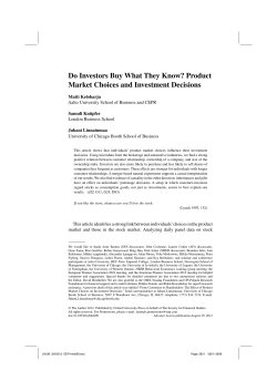 Product Market Choices and Investment Decisions