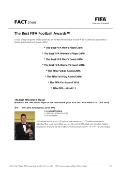 FACTSheet The Best FIFA Football Awards