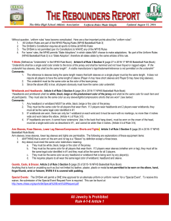 NFHS Basketball Uniform Rules, Tights, Sleeves, T-Shirts, Etc.
