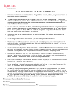 GUIDELINES FOR STUDENT AND HOURLY STAFF EMPLOYEES