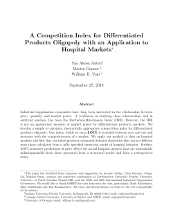 A Competition Index for Differentiated Products Oligopoly with an