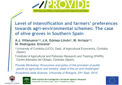Level of intensification and farmers` preferences towards agri