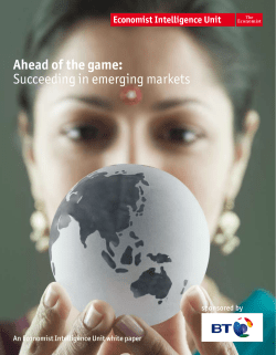 Ahead of the game: Succeeding in emerging markets