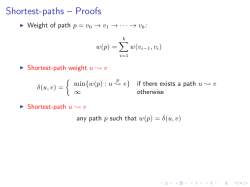 Shortest-paths &ndash; Proofs