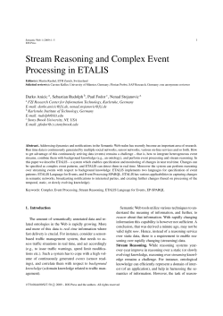 Stream Reasoning and Complex Event Processing in ETALIS