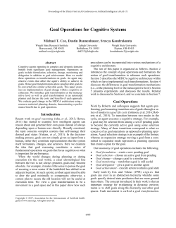 Goal Operations for Cognitive Systems