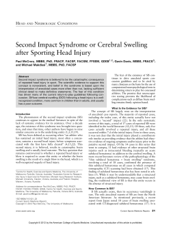 Second Impact Syndrome or Cerebral Swelling after Sporting Head