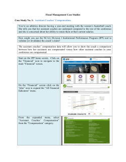Fiscal Management Case Studies Case Study No. 1: Assistant