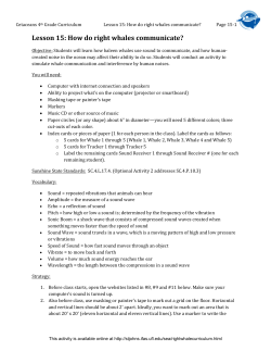 Lesson 15: How do right whales communicate?