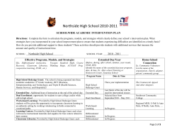 SCHOOLWIDE ACADEMIC INTERVENTION PLAN