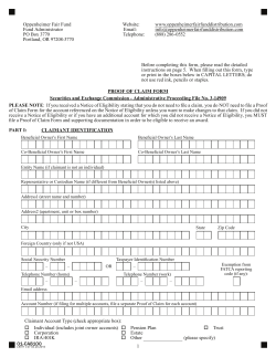Proof of Claim Form