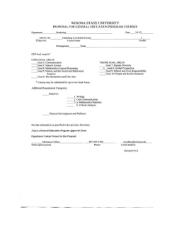 MKTG 105 &ndash; Marketing in a Global Society