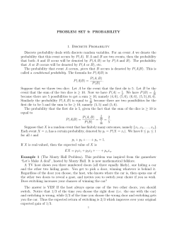 PROBLEM SET 9: PROBABILITY 1. Discrete