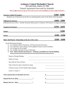 Funeral - Ardmore United Methodist Church