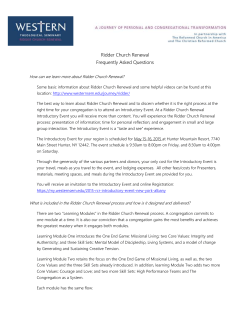 RCR Fact Sheet NYA - Regional Synod of Albany