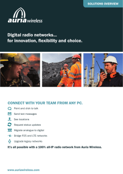 Digital radio networks... for innovation, flexibility and