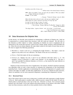 10 Data Structures for Disjoint Sets