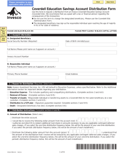 Coverdell Education Savings Account Distribution Form