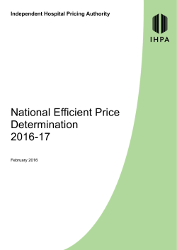 National Efficient Price Determination 2016-17
