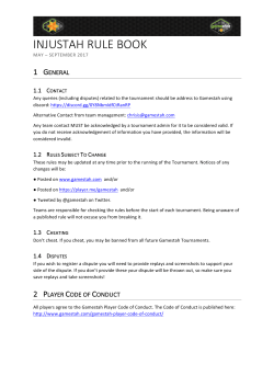 INJUSTAH Rule Book - May - September 2017