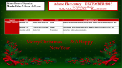 Library Hours of Operation: Monday