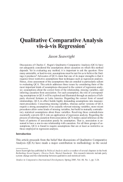 Qualitative Comparative Analysis vis-à-vis Regression
