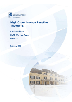 High Order Inverse Function Theorems