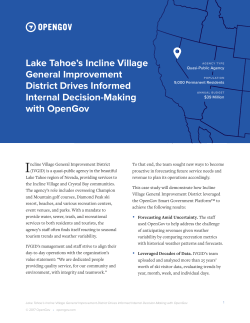 Lake Tahoe`s Incline Village General Improvement