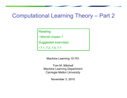 Computational Learning Theory &ndash; Part 2
