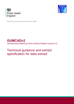 GUMCADv2 Technical Guidance and Extract Specification