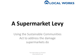 A Supermarket Levy - Sustainable Food Cities