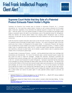 Supreme Court Holds that Any Sale of a Patented