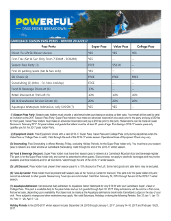 CAMELBACK SEASON PASS PERKS